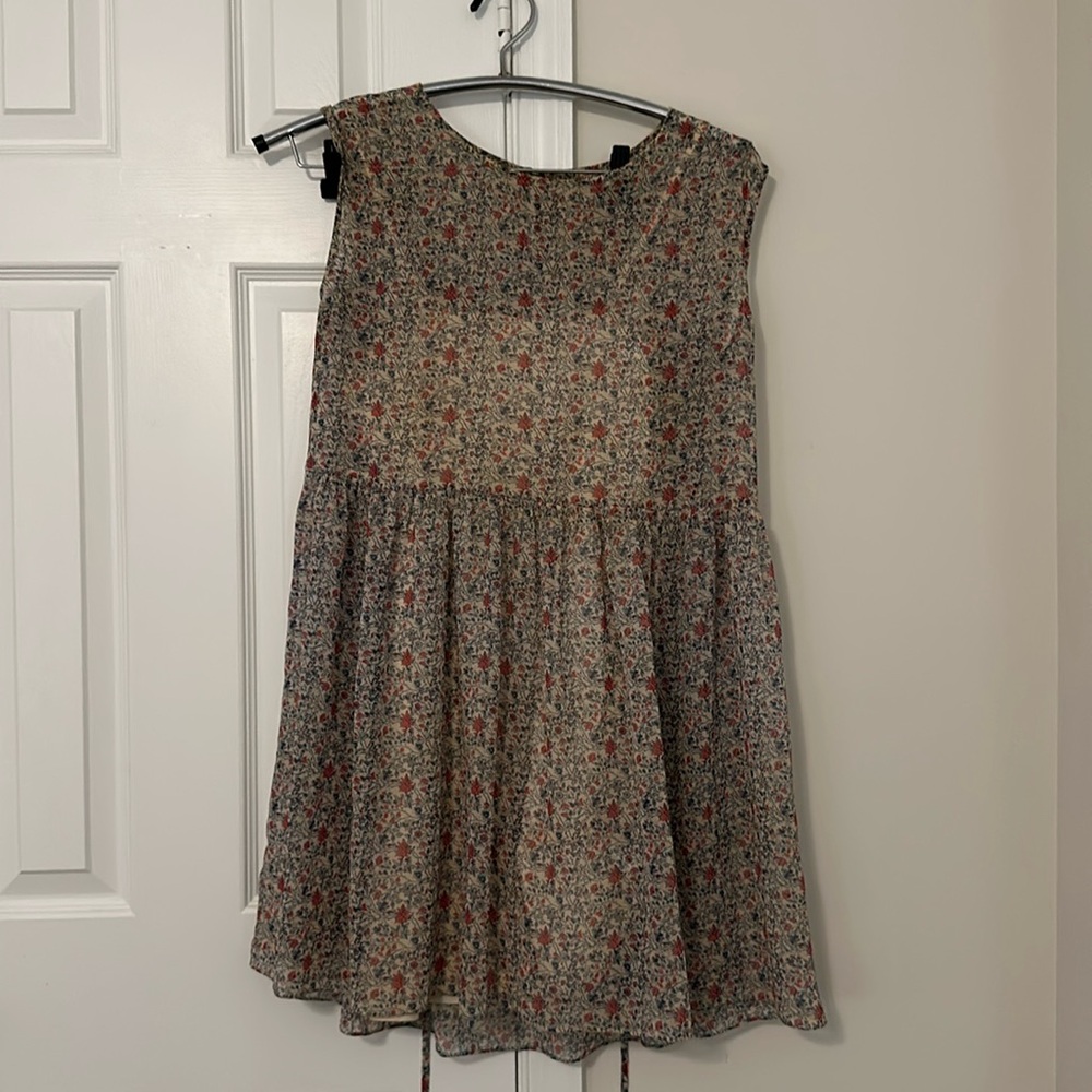 Floral sheer madewell mini dress with detachable slip